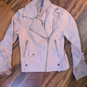C&C California Light Pink Leather Jacket